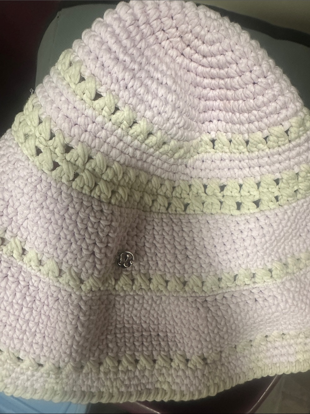 lululemon athletica Lavender and Cream Crochet Bucket Hat